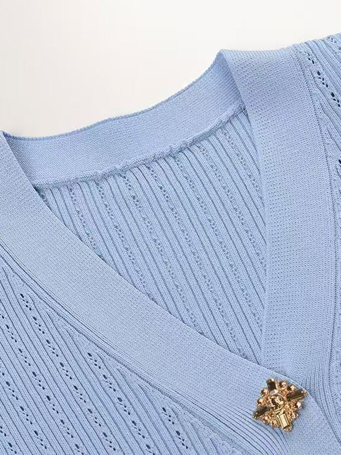 Ruffled V-Neck Top and Midi Skirt Sweater Set - felvior