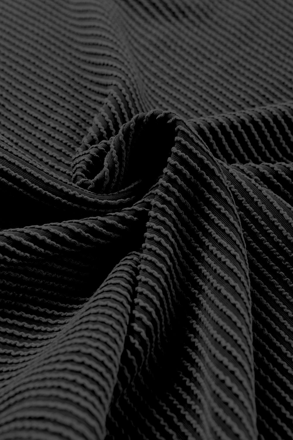 Texture V-Neck Long Sleeve Top - felvior
