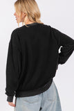 SAGE + FIG USA Letter Patch Round Neck Sweatshirt - felvior