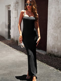 Devine Spaghetti Strap Bodyline Maxi Dress - felvior