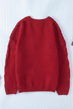 Cable-Knit Open Front Cardigan