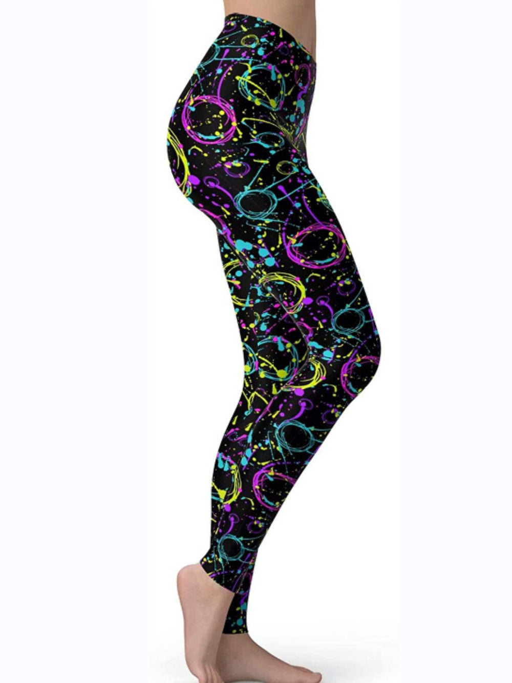 Abstract Print High Waist Active Leggings