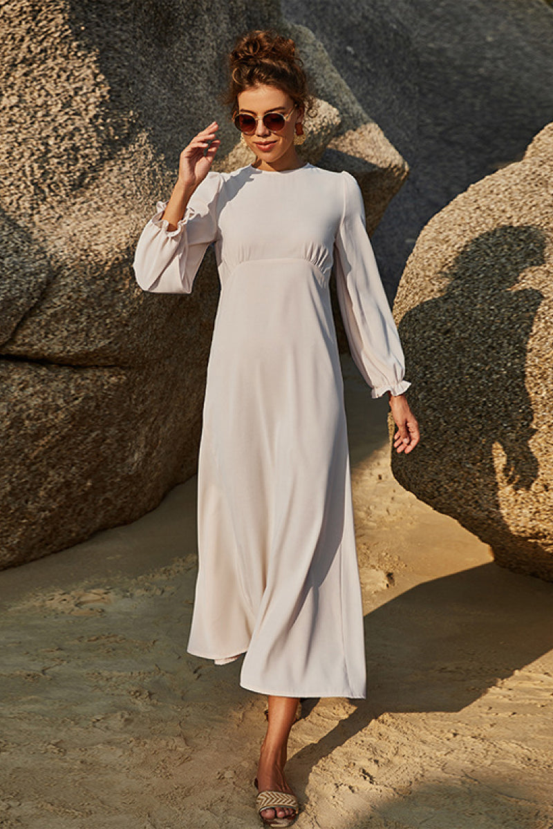 Puff Sleeve Flounce Dress - felvior
