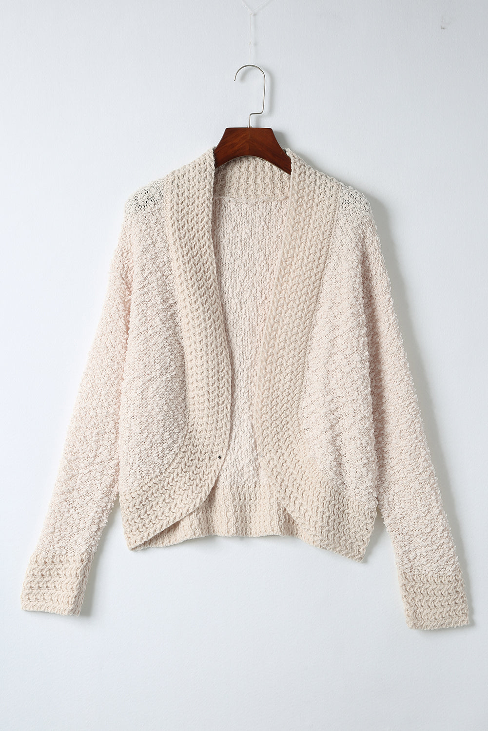 Solid Color Open Front Cardigan - felvior