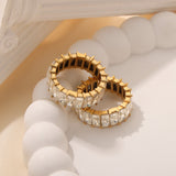 Titanium Steel Inlaid Zircon Ring - felvior
