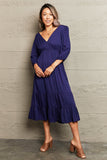 Perfee Tied Backless Tiered Midi Dress - felvior