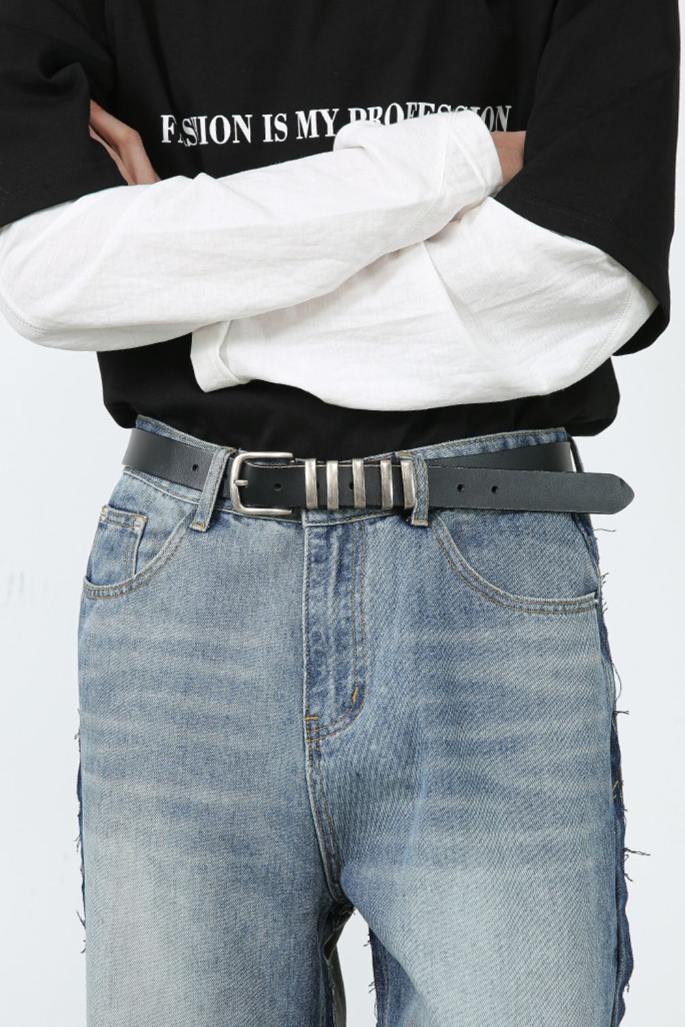 Men's Contrast Loose Fit Jeans