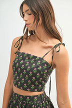 MABLE Floral Crop Top and Skirt Set