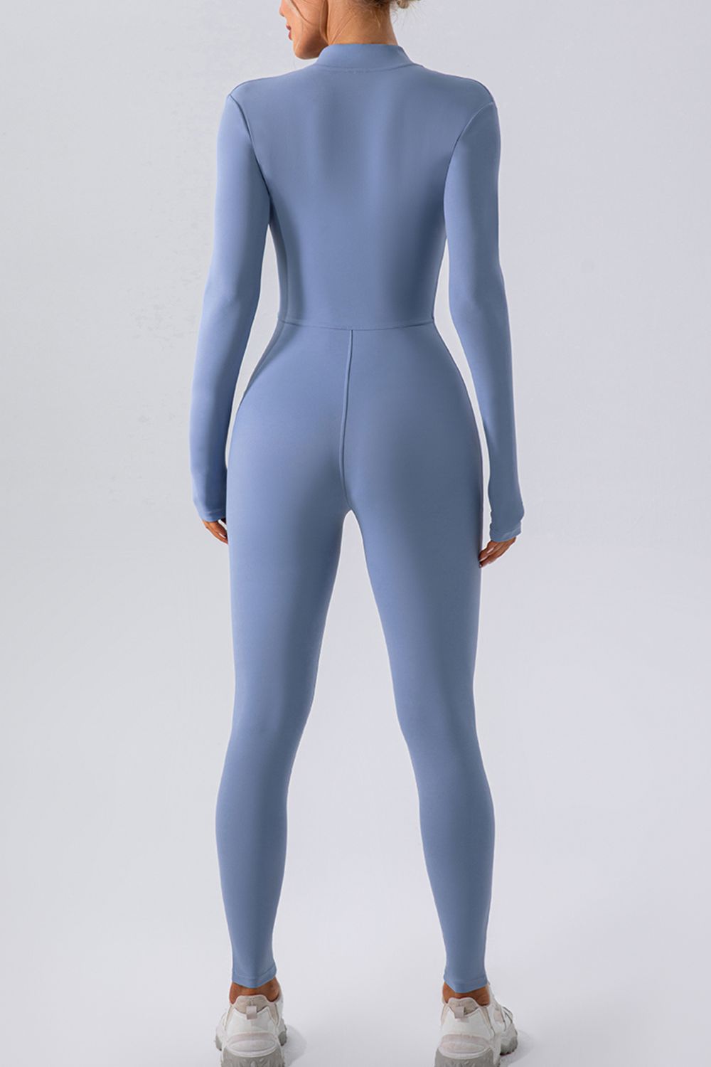 Half Zip Mock Neck Active Jumpsuit - felvior