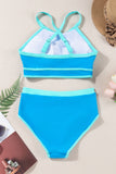 Crisscross Round Neck Two-Piece Swim Set - felvior