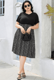 Round Neck Short Sleeve Printed Dress - felvior