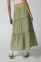 Frill Elastic Waist Skirt