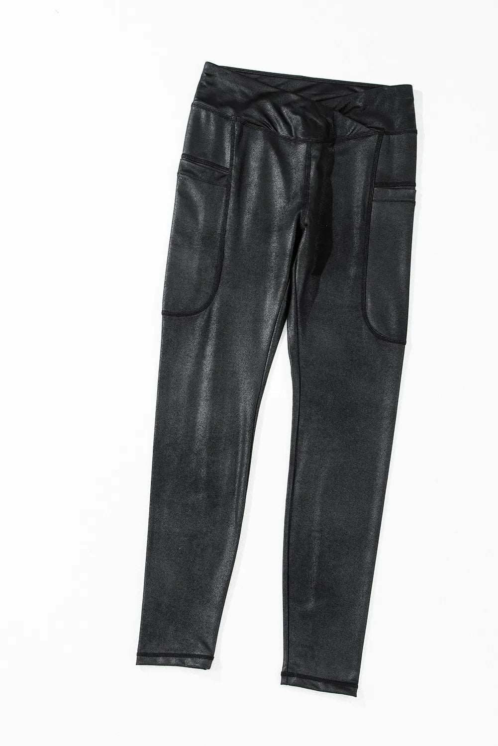Pocketed V-Cut Waist Leggings - felvior