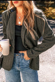 Pocketed Buttoned Long Sleeve Blazer - felvior