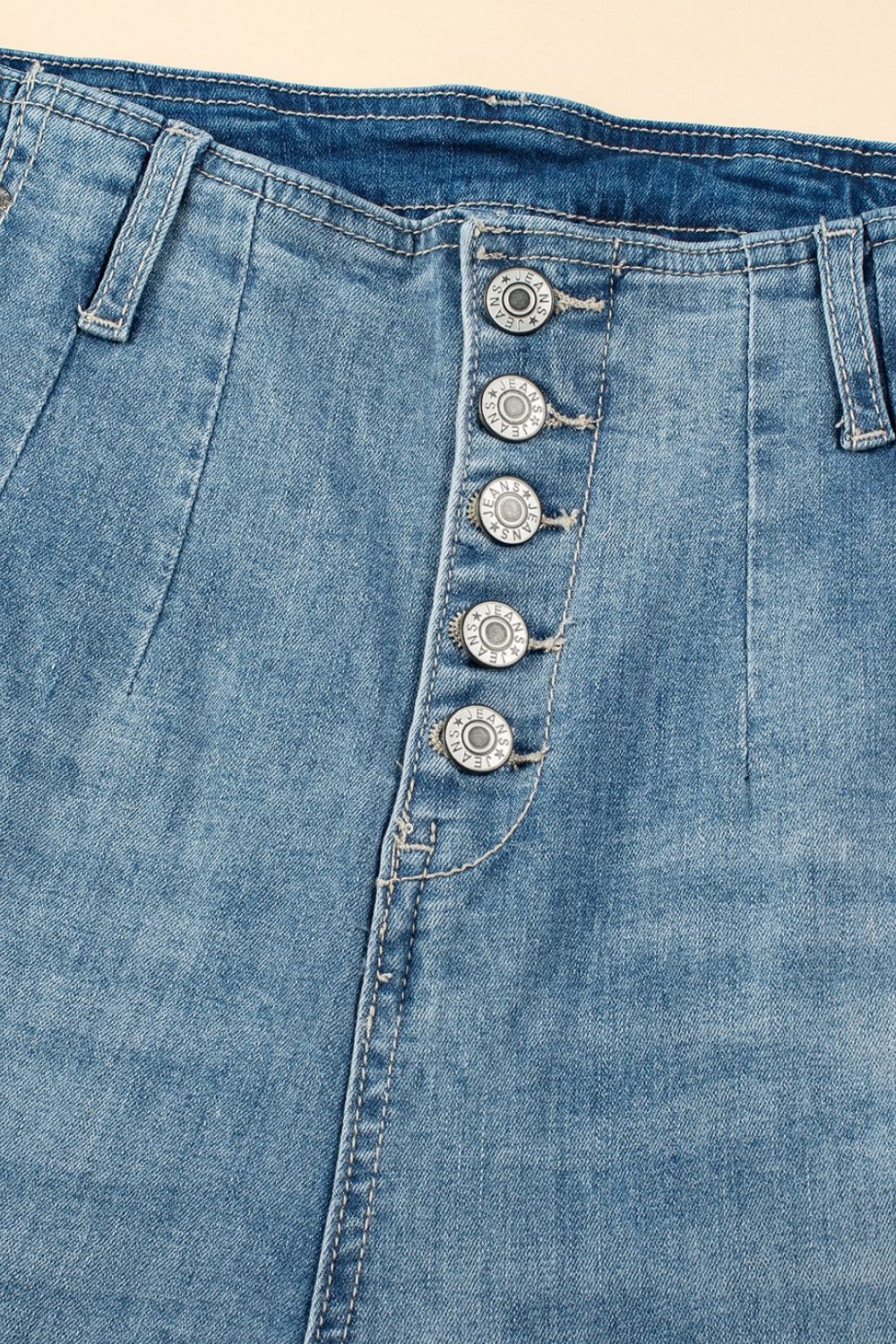 Button Fly High Waist Jeans - felvior