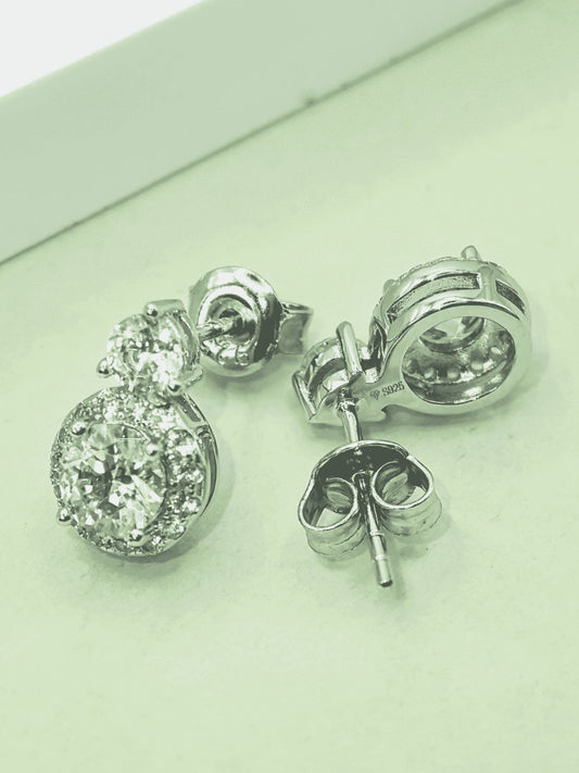 1 Carat Moissanite 925 Sterling Silver Earrings - felvior