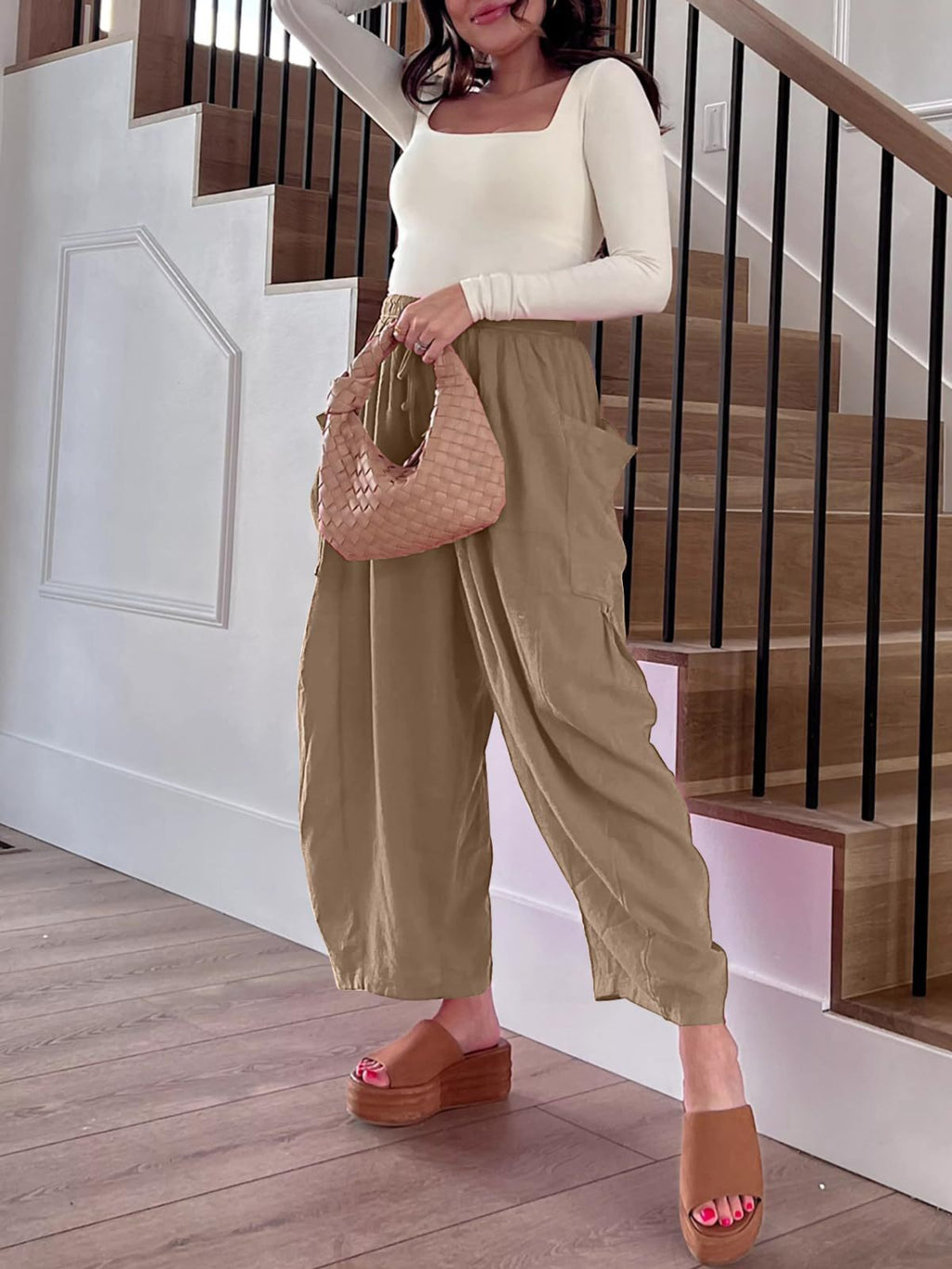 Full Size Drawstring Pants with Pockets Plus Size