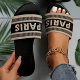 PARIS Letter Open Toe Flat Sandals - felvior