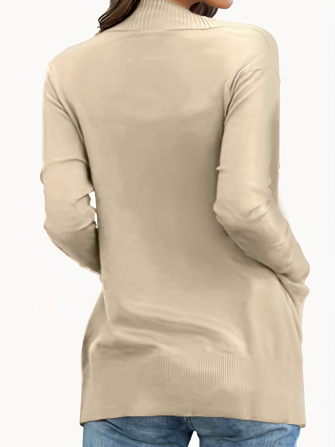 Open Front Long Sleeve Sweater Cardigan - felvior