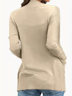 Open Front Long Sleeve Sweater Cardigan