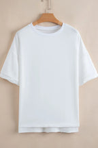 Loose Half Sleeve Hi Low Hem T Shirt
