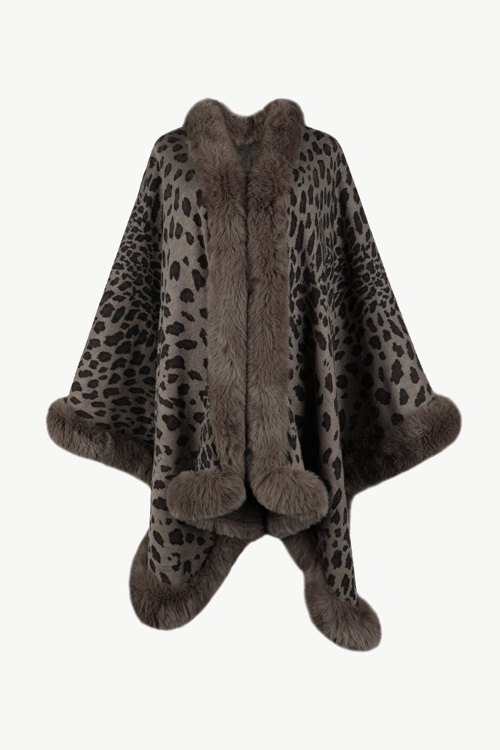 Leopard Open Front Poncho - felvior