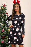 Full Size Christmas Long Sleeve Dress - felvior