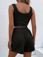 Full Size Wide Strap Tank and Shorts Set Plus Size