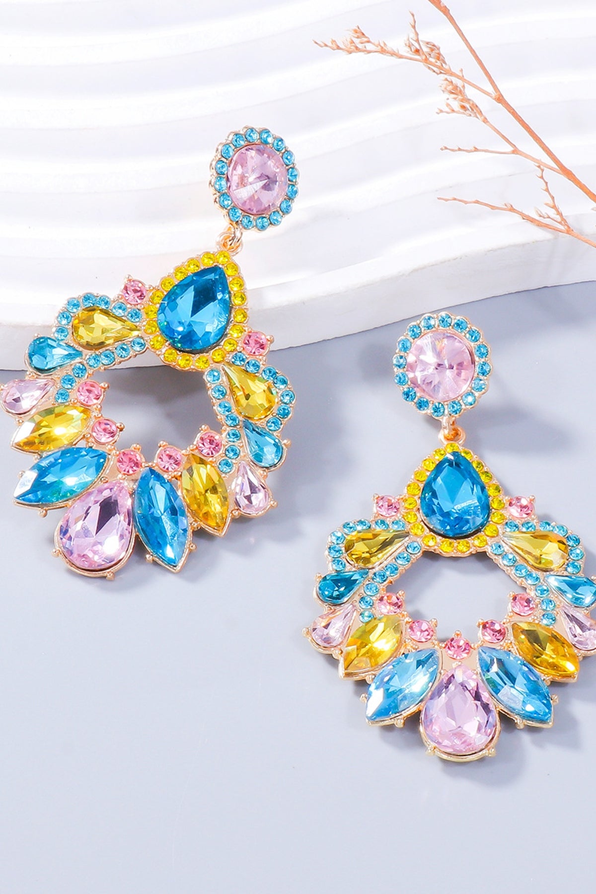 Alloy Rhinestone Dangle Earrings - felvior