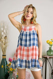 ADORA Plaid Tiered Babydoll Cami - felvior