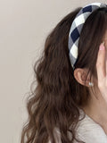 Polyester Plaid Wide Headband - felvior