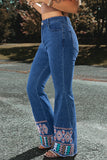 Embroidered Bootcut Jeans - felvior