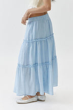 Frill Elastic Waist Skirt