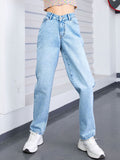Straight Leg Jeans with Pockets - felvior