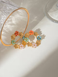 Synthetic Crystal Stainless Steel Flower Earrings - felvior