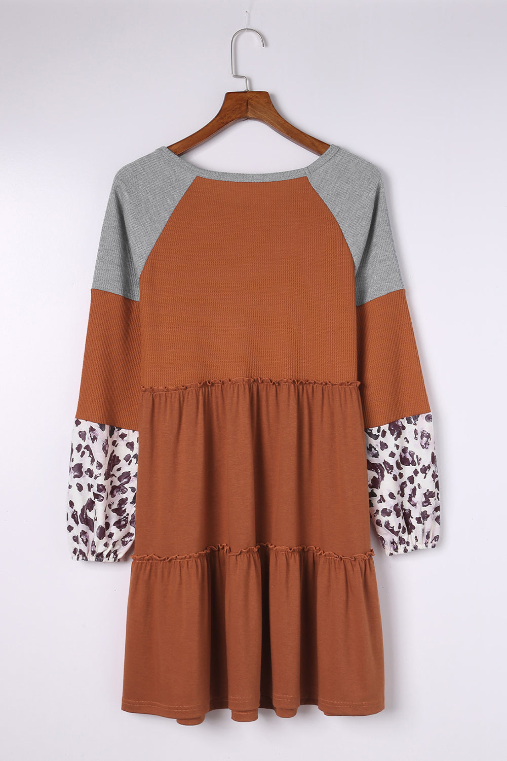 Round Neck Frill Trim Dress - felvior