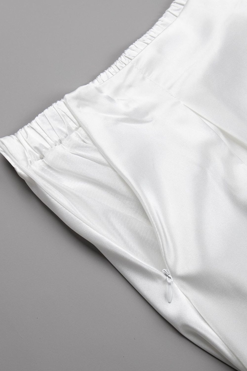 Back Elastic Waist Satin Minx Skirt - felvior