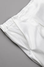 Back Elastic Waist Satin Minx Skirt