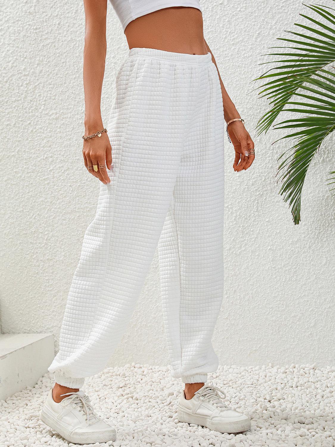 Textured Pull-On Joggers - felvior
