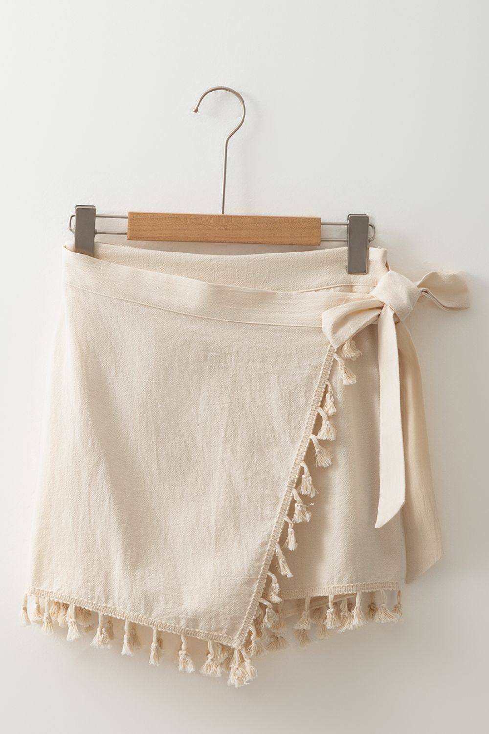 Tassel Trim Wrap Knot Side Mini Skort