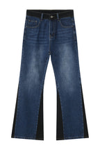 Men's Contrast Bootcut Jeans with Pockets