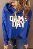 GAME DAY Drawstring Long Sleeve Hoodie - felvior