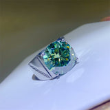 10 Carat Moissanite 925 Sterling Silver Signet Ring - felvior