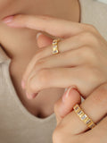 Titanium Steel Inlaid Zircon Ring - felvior