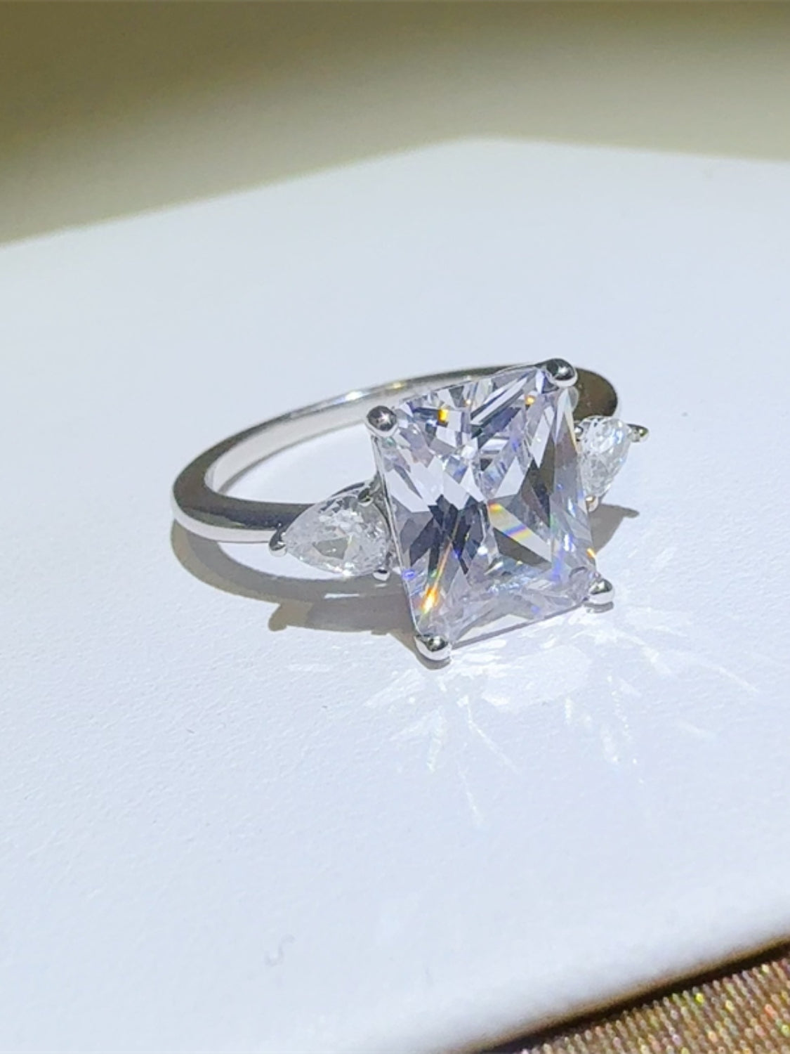 3 Carat Moissanite 925 Sterling Silver Square Shape Ring - felvior