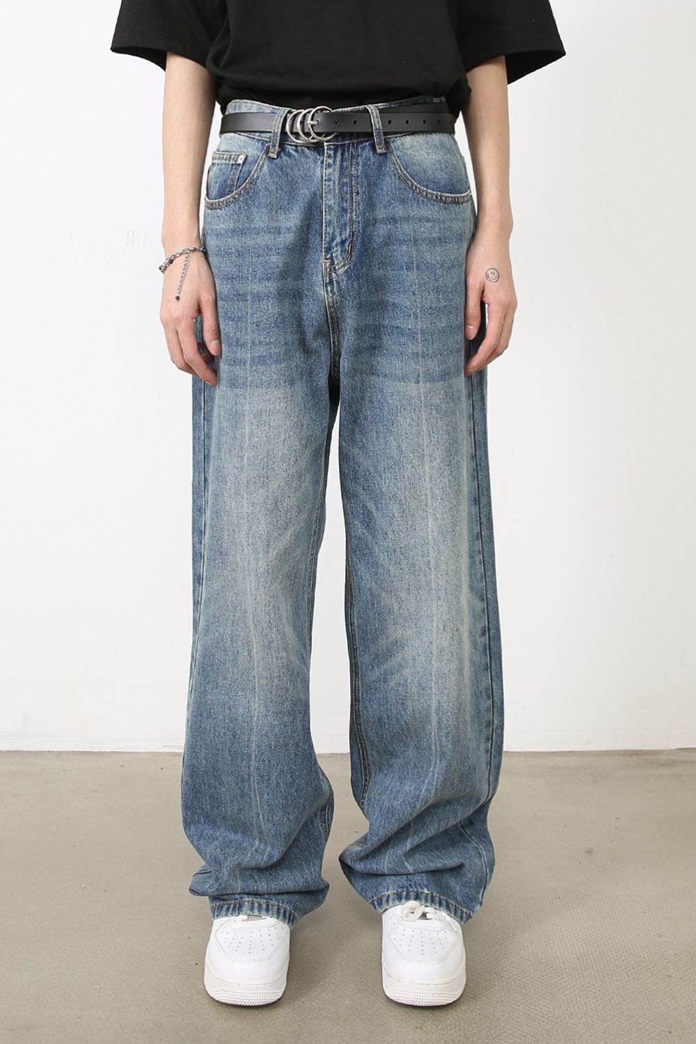 Men's Washed Jeans with Pockets