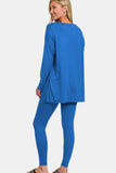 Zenana Full Size Brushed Microfiber Top and Leggings Lounge Set - felvior