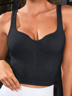 Sweetheart Neck Cropped Active Tank