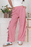 Side Tied Pants with Pockets - felvior