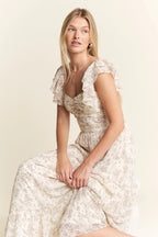 Jade By Jane Full Size Ruffle Sleeve Tiered Maxi Dress Plus Size